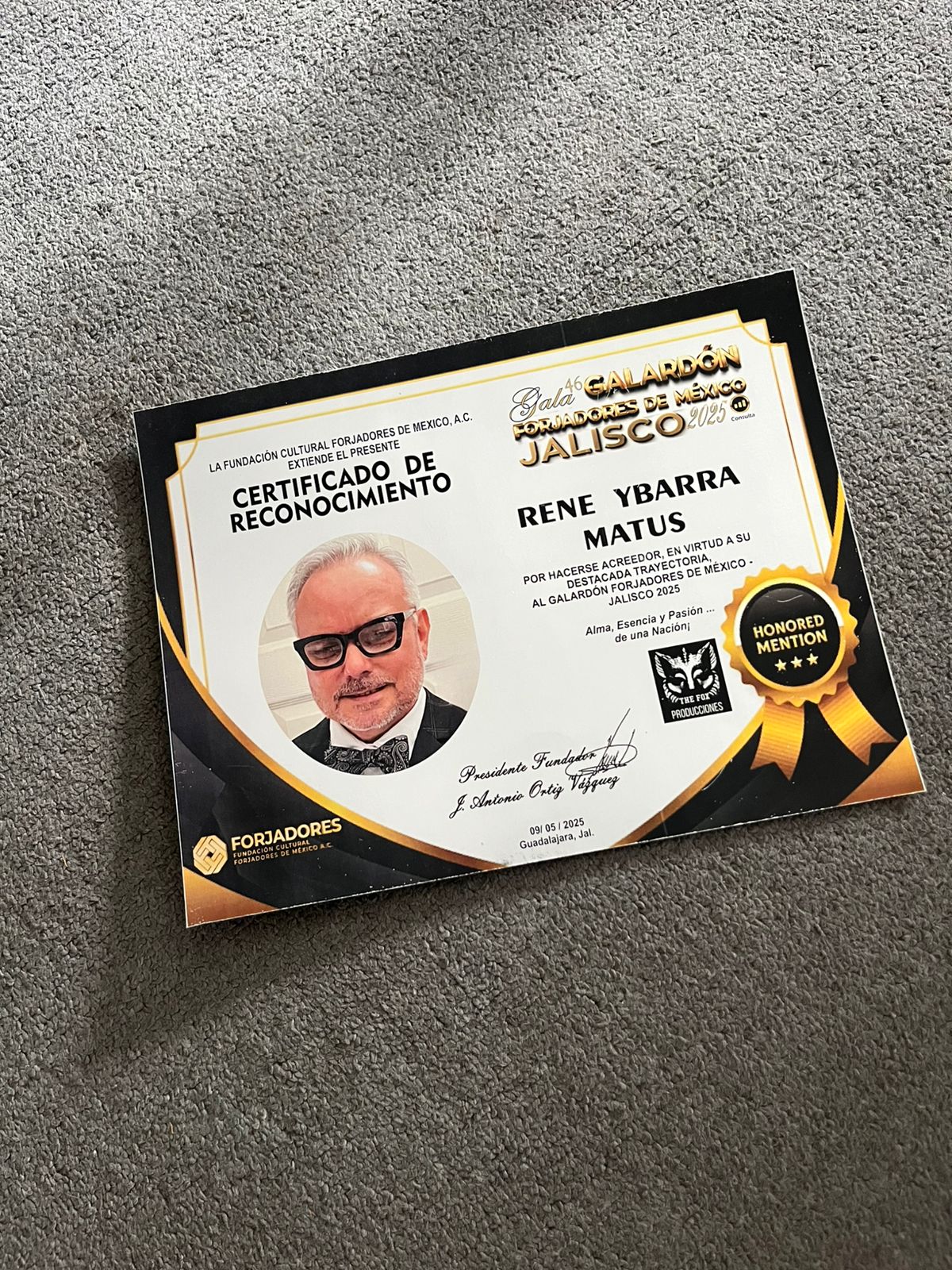 Fotografía del premio de The Fox 3